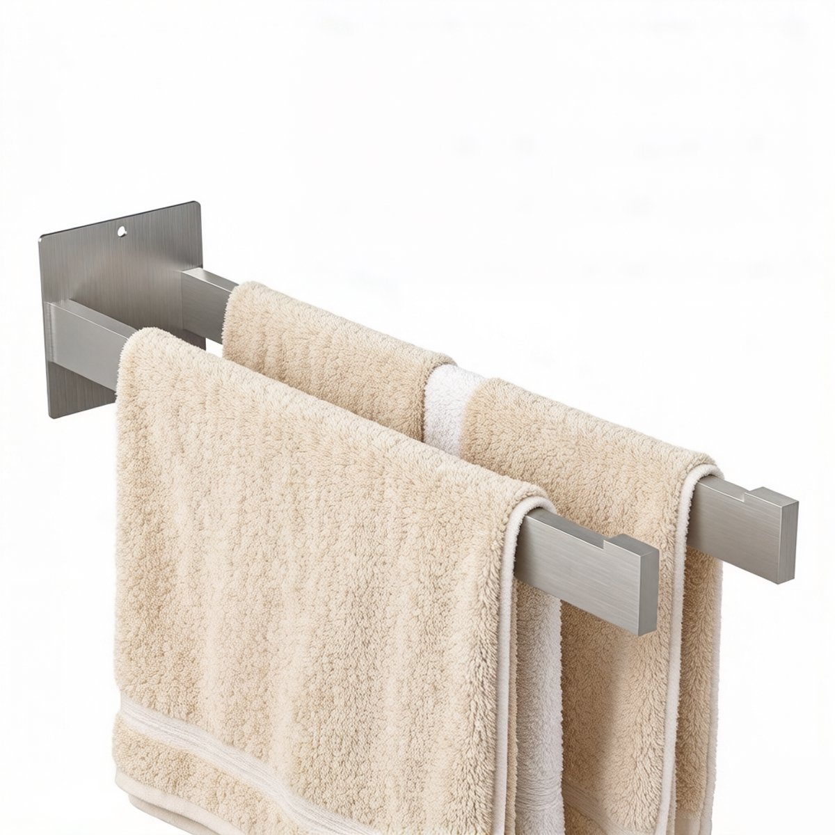 Auralum max Handdoekrek - Handdoekrek Badkamer - Handdoekrek Zwart - 2-armig - 40 CM - Zilver