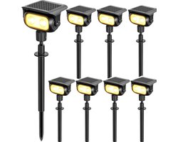 Suntac Solar Tuinverlichting - IP65 Waterdicht Buitenverlichting op Zonne-energie voor Tuin, Gazon en Padverlichting-Zwart