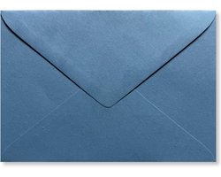 25 Luxe C6 Enveloppen Oud Blauw - 16,2 x 11,4 cm - 110 Grams - 162x114mm - Puntklepsluiting