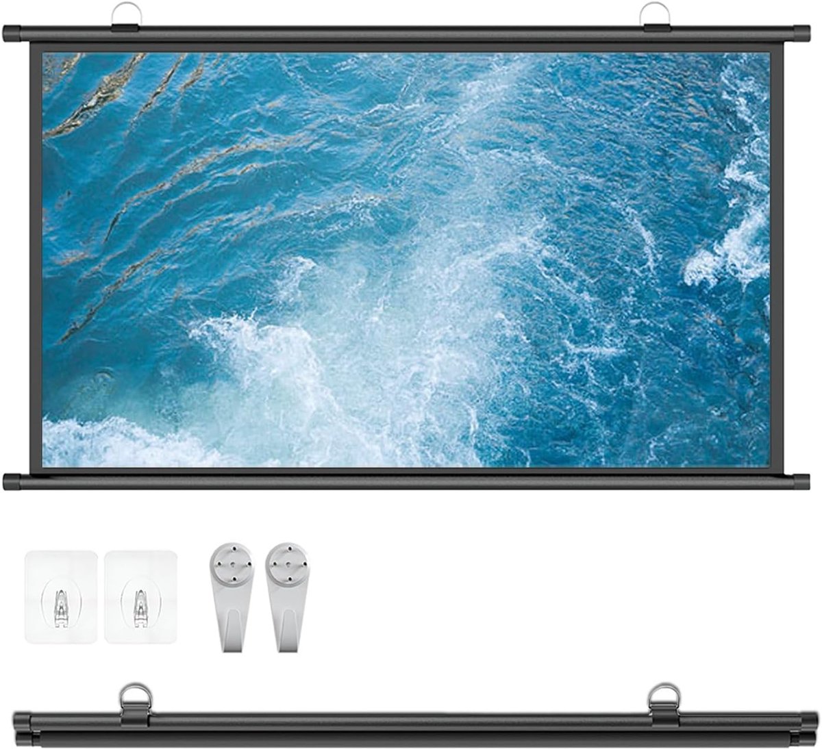 Projectiescherm - Neerklapbaar scherm - Thuisbioscoop - Handmatige bediening - 60-72 inch - Wit