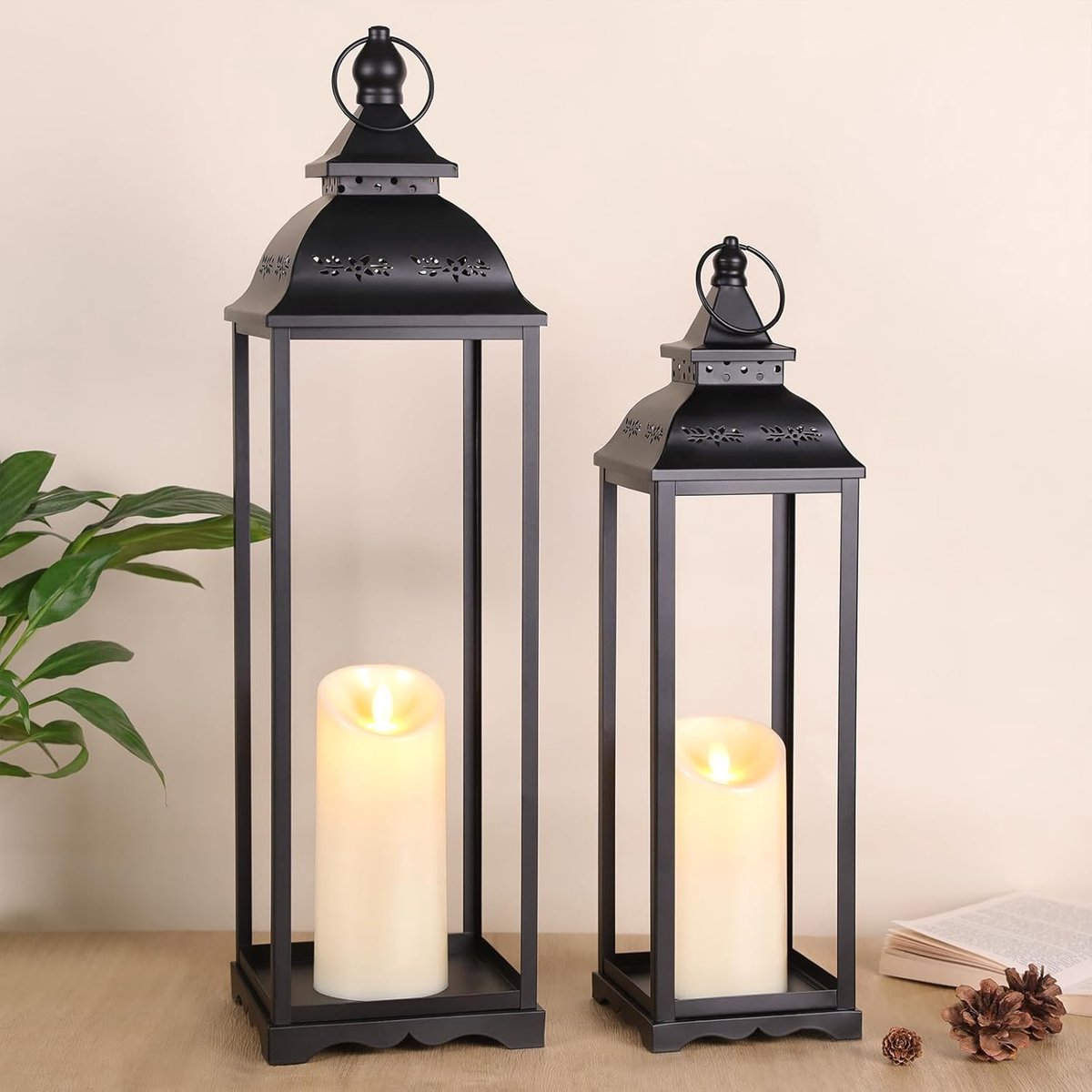 Decoratieve Lantaarns - Buitenlampen Set - Sfeerverlichting Creëren - Inclusief Vlamloze K