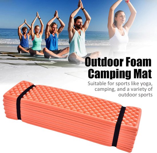 Camping Matras - Slaapmat Schuim - Buiten slapen - Opvouwbaar en lichtgewicht - 175x57x1 cm - Oranje van Camping — afbeelding 2