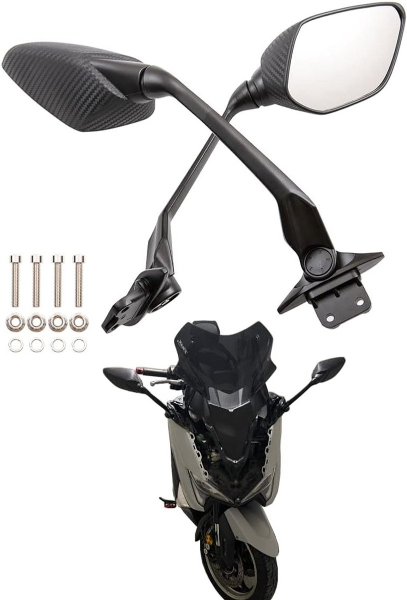 Zijspiegel voor motorfietsen geschikt voor TMAX 530, T-MAX 530 en TMAX530 2012-2018, met verstelbare hoek en duurzame constructie
