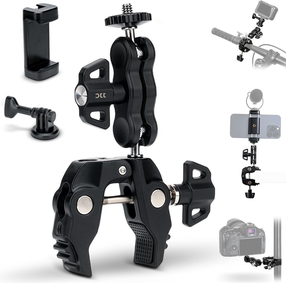 Heavy Duty Klemset met 1/4"-20 & 3/8"-16 Draad voor Camera, Fotografie en Videoproductie