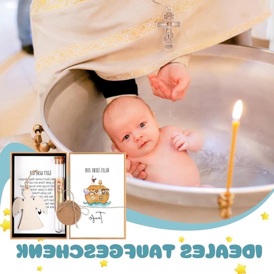 Baptism Gift voor Meisjes - Geldcadeaus in Gift Box met Testbuis en Houten Ark - Doop, Geboorte en Cadeaukaart Zaden — afbeelding 5