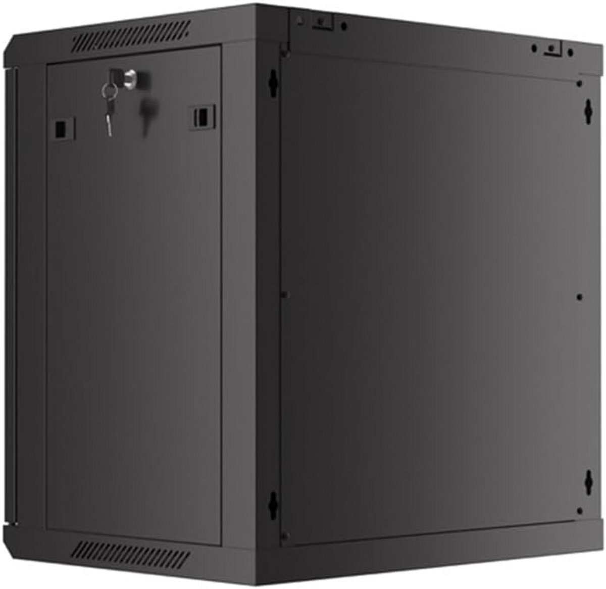 Serverkast Wandmontage - Rackkast IT - Netwerkapparatuur Opslag - Geperforeerde Deur - 12U 600x450 - Zwart