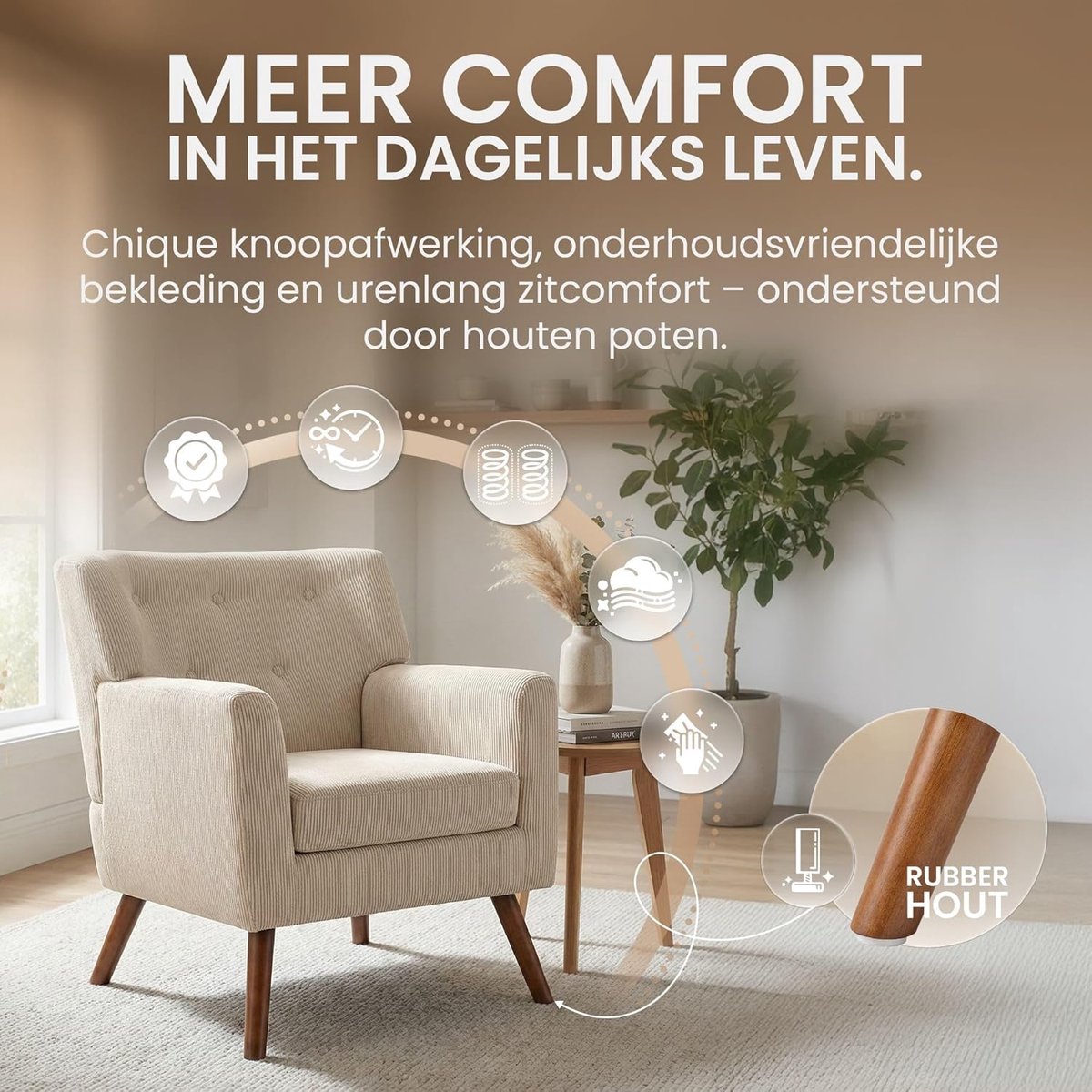 Luxe Fauteuil – Crème – Industrohome