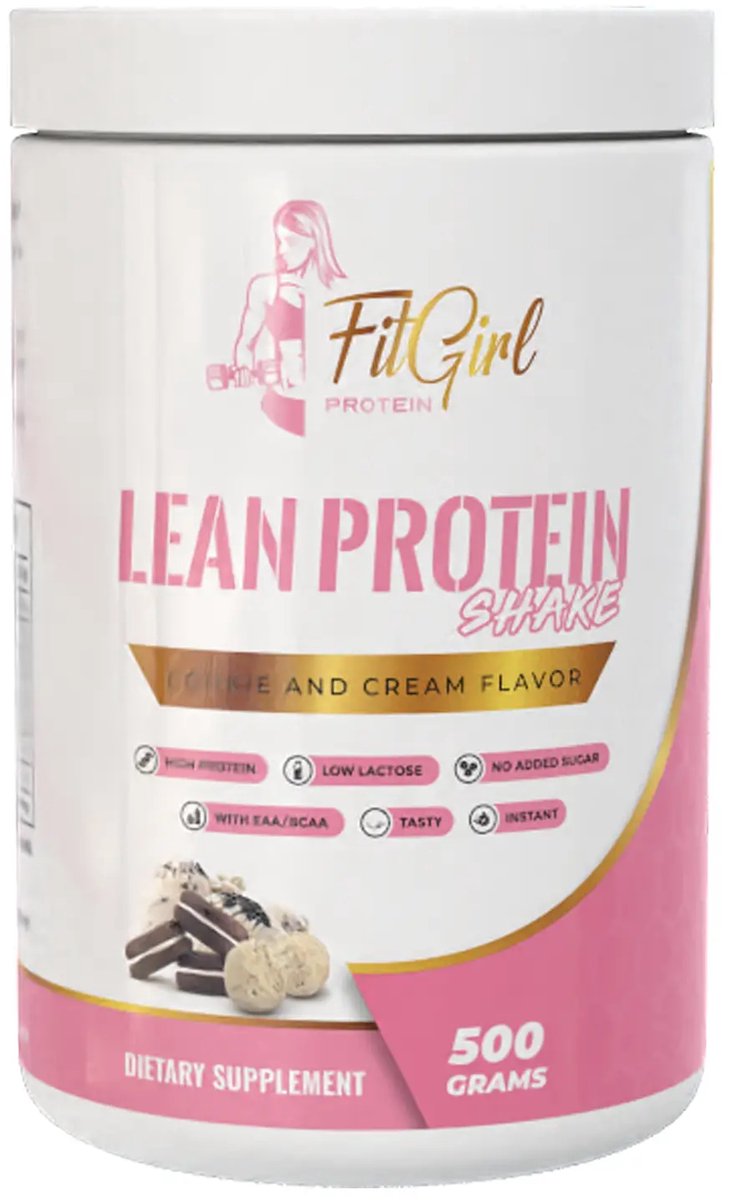 FitGirl Lean Protein Shake – Cookies & Cream – 500g – Eiwitshake – 16 doseringen – Nutriworld