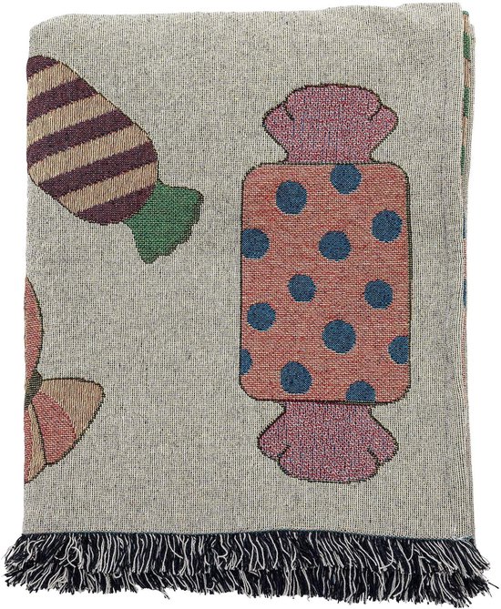 Plaid katoen naturel Caramella 130x150cm
