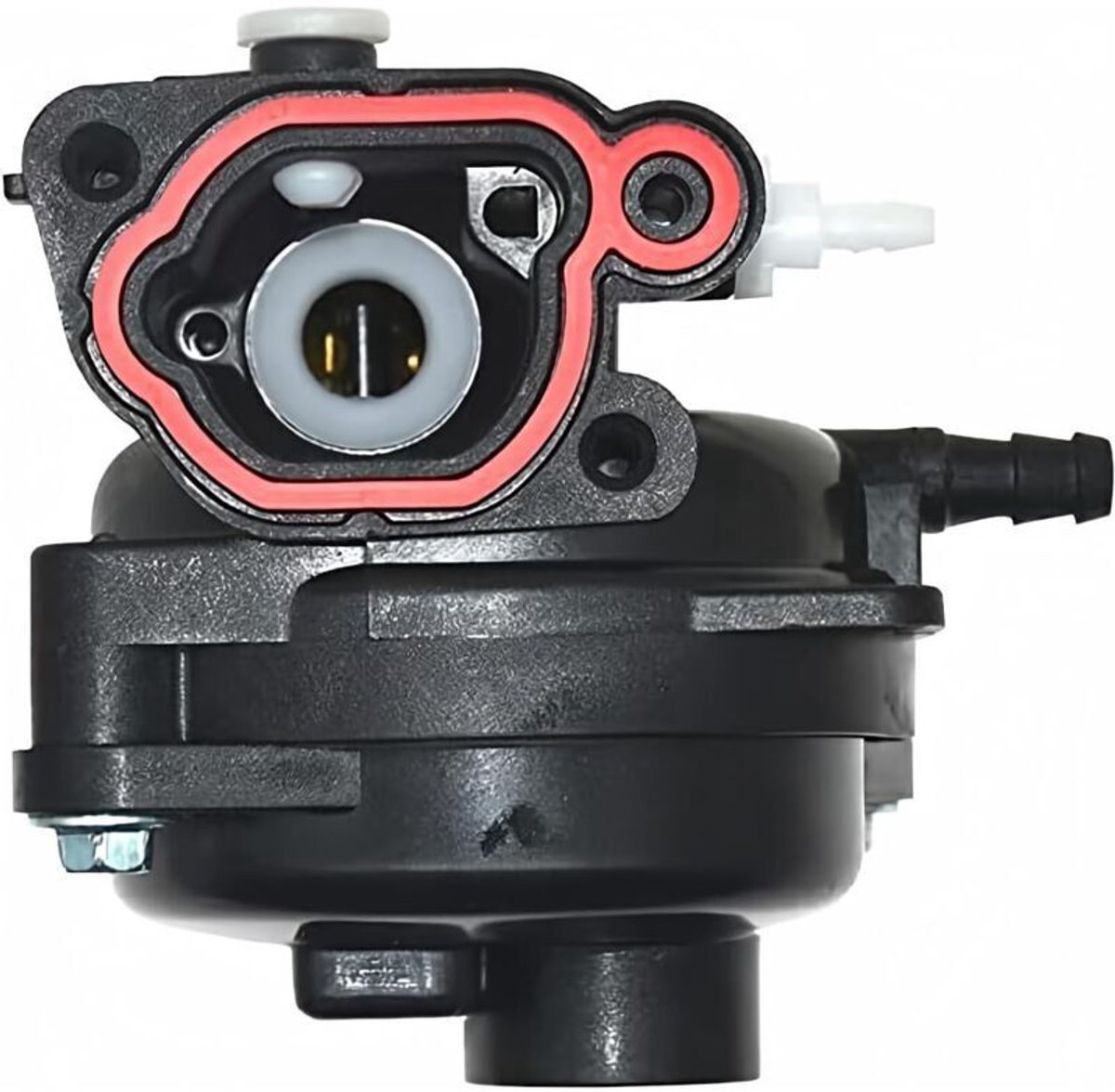 799583 is een carburateur geschikt voor Briggs & Stratton grasmaaiermotoren 300E, 450E, 550EX, 500 (125cc, 140cc), 08P502, 8P502, 09P602 en 9P602.
