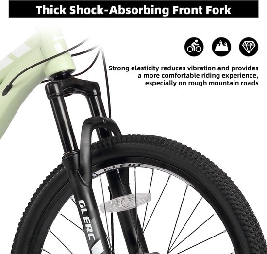 Kindermountainbike - Jongensfiets Meisjesfiets - Buitenfietsen Trail - 21 Versnellingen Voorvering - 24 Inch Wielmaat - Groen — afbeelding 5