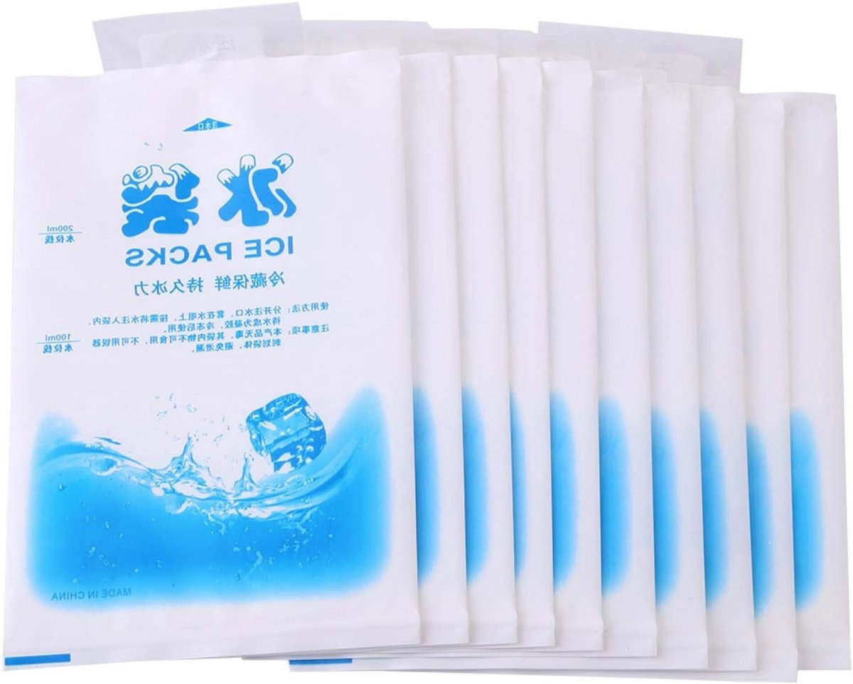 Herbruikbare Gel Ice Packs - 10 Stuks Koude Kompressen voor Pijnverlichting, Eerste Hulp en Voedsel Koelen, Veilig en Milieuvriendelijk