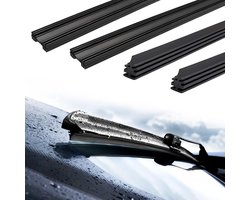 Ruitenwisserbladen Set - Reserve Rubber Strips - Veilig Zicht Behouden - Universele Haakmontage - 80cm Lengte - Zwart