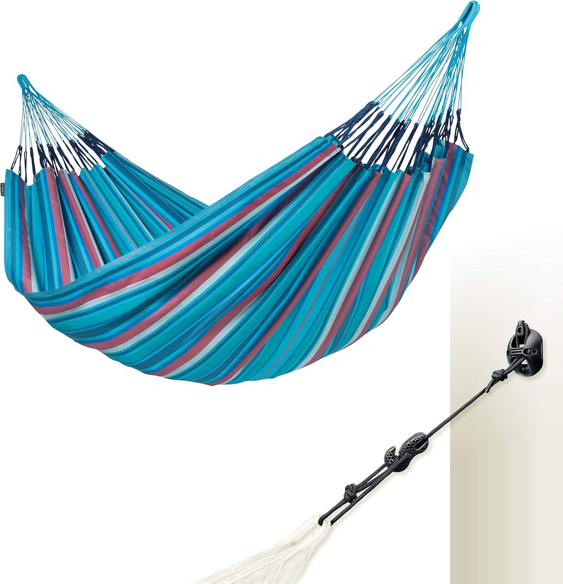 Kingsize Hangmat - Dubbele Hangmat - Buiten Ontspannen - Handgemaakt Colombia - 180 cm Breed - Brisa Wave