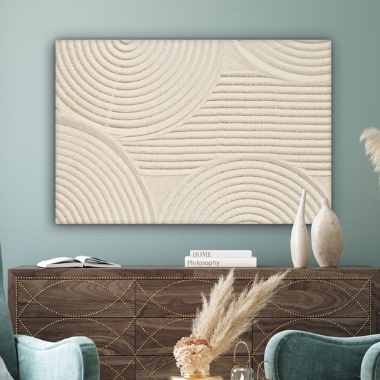 Modèle de peinture sur toile - Abstrait - Wit - 120x80 cm - Décoration murale