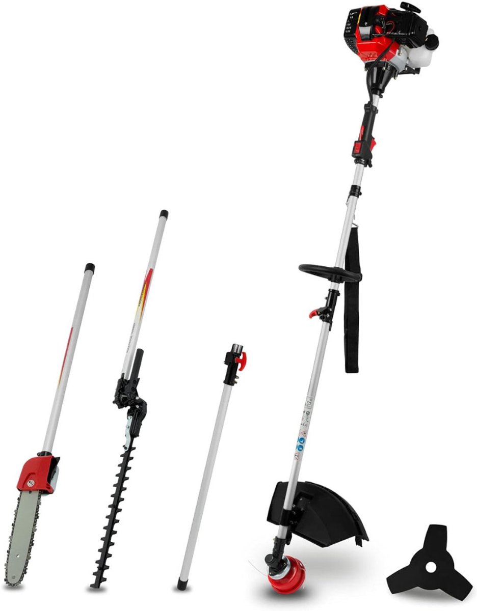 DD® Bosmaaier Benzine - Bosmaaier 4 in 1 - Bosmaaier Benzine Draad en Mes - Zwart/Zilver/Rood - 8cm x 3cm x 1cm