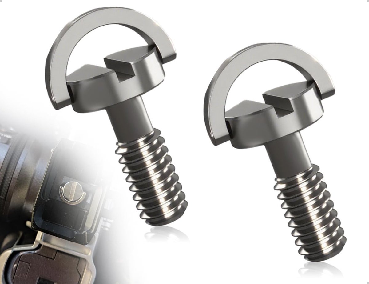 Set van 2 RVS 1/4 inch schroeven voor camera's, monopods en snelkoppelingen - ideaal voor metaalbewerking en machineonderhoud