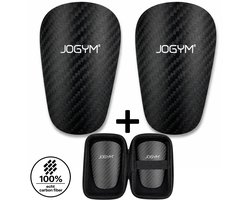 JOGYM® - Mini Scheenbeschermers Voetbal – 100% Echte Carbon Scheenbeschermers voetbal - Ingebouwde Scheenbeschermer - Extra Sterk - Kind – Voetbal Accesoires - Voetbal Spullen - Lichtgewicht Mini Shin Pads – 10x6 CM - Inclusief Opberg Etui 1 - Paar