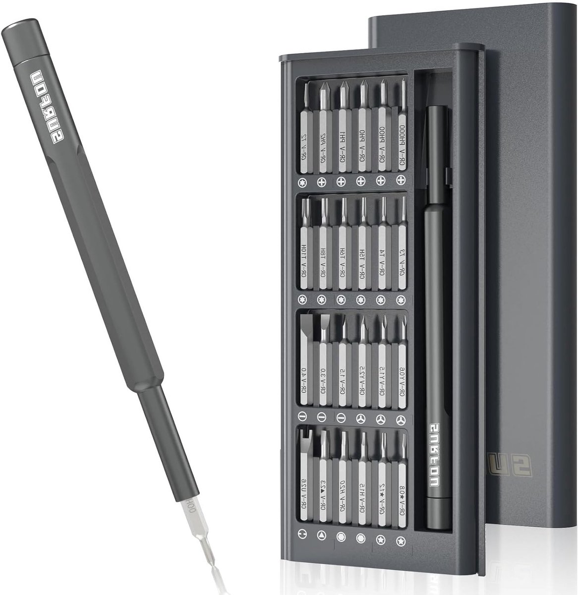 25-in-1 Precisie Reparatieset met Magnetische Schroevendraaiers voor Horloges, Brillen en Elektronica, Inclusief Mini en Micro Schroevendraaiers en Precisie Bits