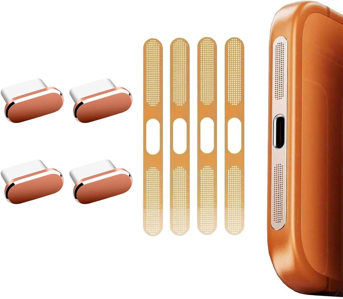 4 Stuks USB C Type C Oplaadpoort Beschermcaps en Speaker Stofbeschermers voor iPhone 17 Pro Max - Hypoallergeen en Reisklaar