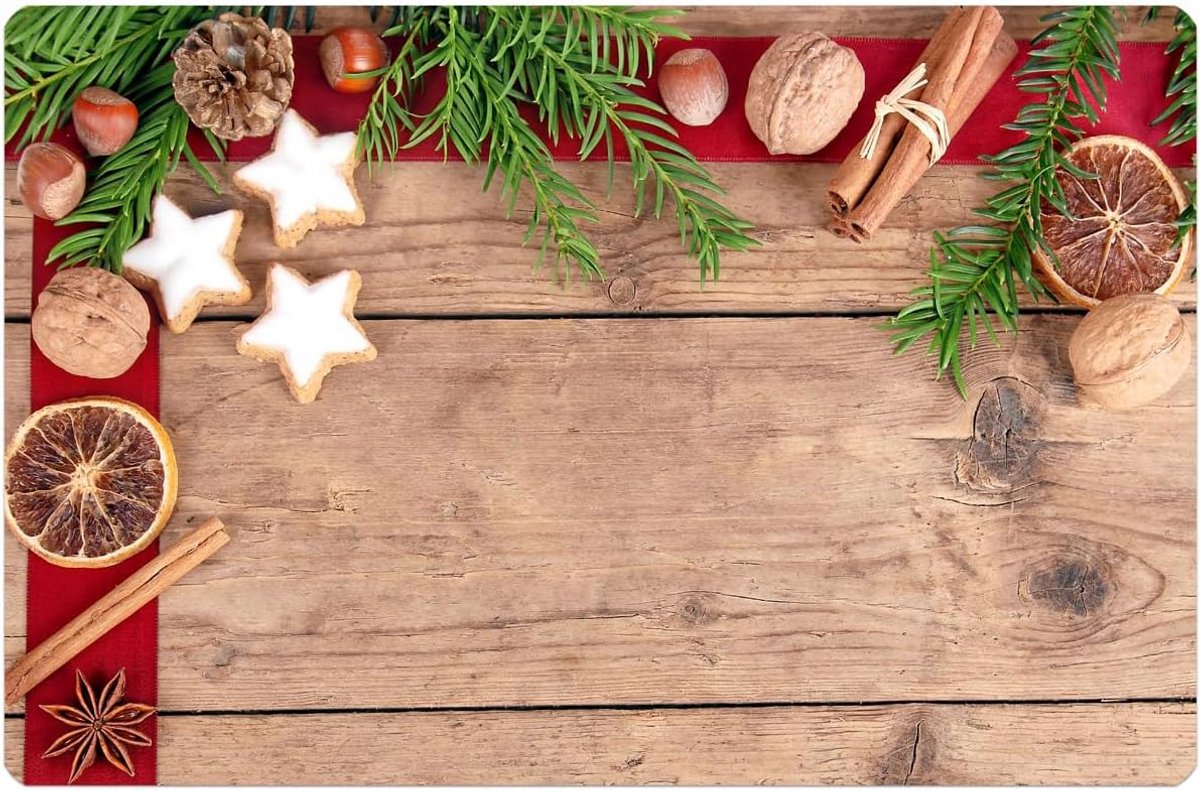 Kerst Placemats - Set van 6 - Wasbare Tafelladers - Winter Decoratie - Tafelmatjes