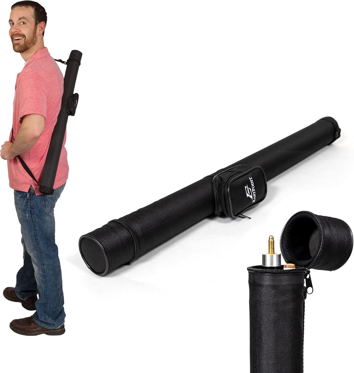 Stevui Cue Koker voor 2-Delige Keu's tot 147 cm - Billiart Keetas met Schouderband