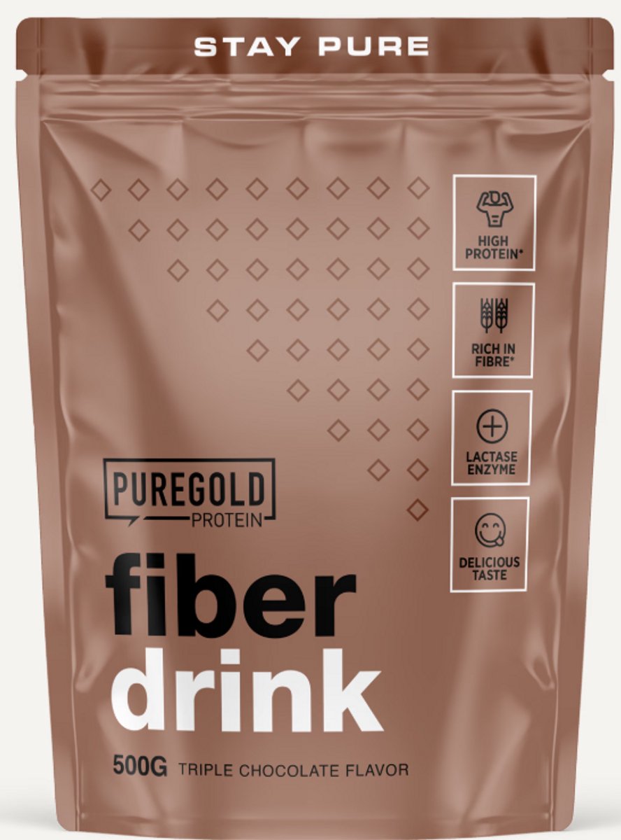 Pure Gold Fiber Drink – Eiwit & Vezel Drank – Triple Chocolade – 500g