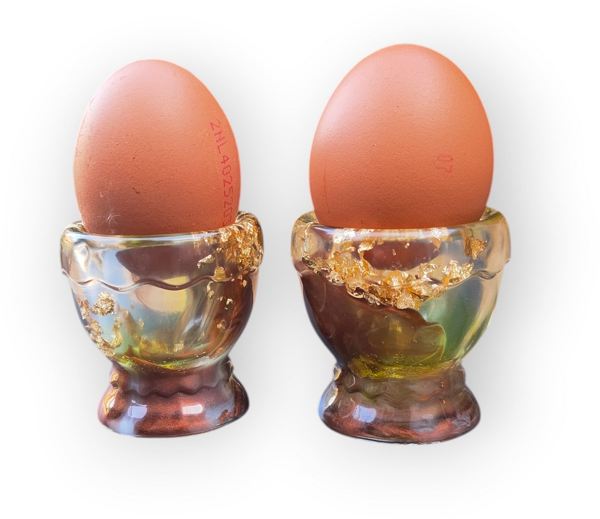 Resin Art JR: Handgemaakte Epoxy Eierdopjes (set van 2 stuks)