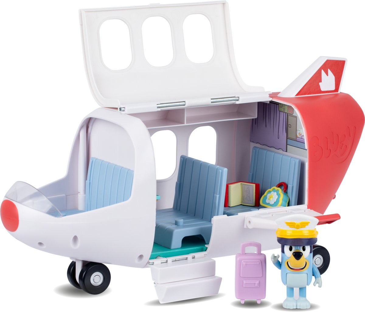 BLUEY - Bluey's Avonturenvliegtuig Speelset - Openklapbaar vliegtuig - Incl. piloot Bluey speelfiguur