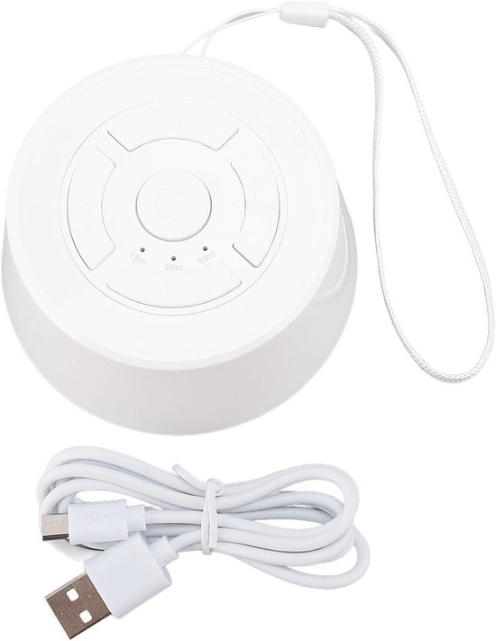 Witte Ruis Machine - Slaap Geluiden - Ontspannen Slapen - Ingebouwde Timer - 10 x 9 x 8 cm - Wit — afbeelding 5