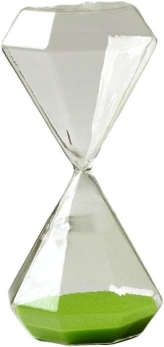 Zandloper Set - Glazen Timer - Tijd Beheren - Decoratief Glas - 2 stuks - Groen