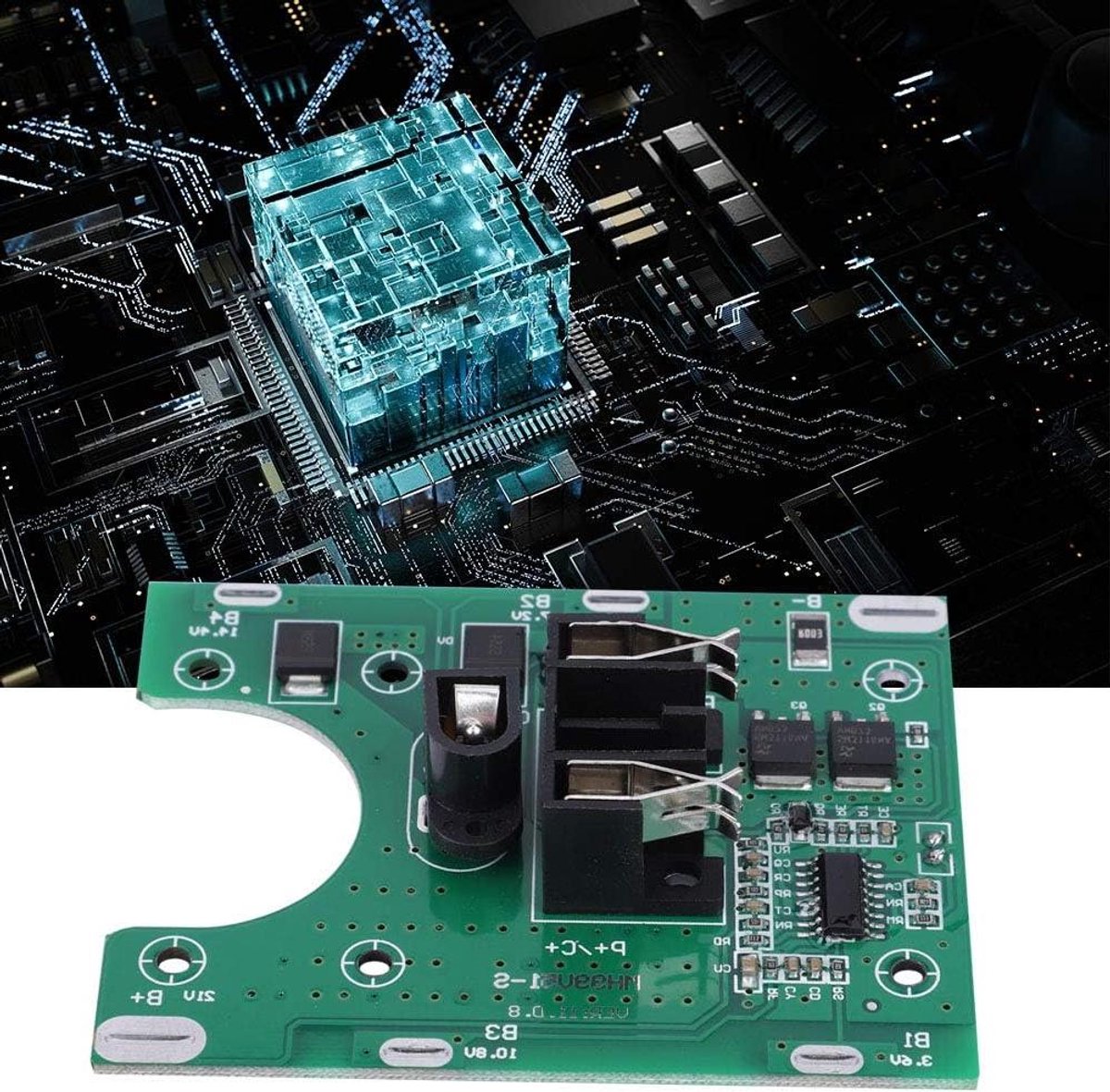 Batterij Beschermingsbord - Lithium Module - Gereedschap Accu - Realtime Monitoring - 80x63.5mm - Groen