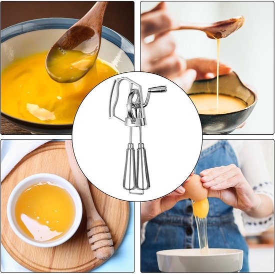 RVS Handmixer - Keuken Klopper - Bakken En Koken - Ergonomisch Ontwerp - 25.5x14 cm - Zilver van RVS — afbeelding 4