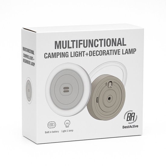 Best Active Camping Lichtsnoer - 20 Meter - IPX4 Waterdicht - Oprolbaar - Oplaadbaar - Warm Wit Licht - Verlichting Buiten Slinger - Lampjes - Kampeerlamp - Tentlamp - Campinglamp - Tuinlamp - Tuinverlichting — afbeelding 4