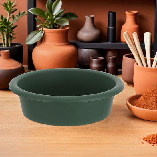Tuinzeef Rond - Bodemzeef Compostzeef - Grond Ziften - Ergonomisch Handvat - 31 x 31 x 8.5 cm - Groen — afbeelding 3