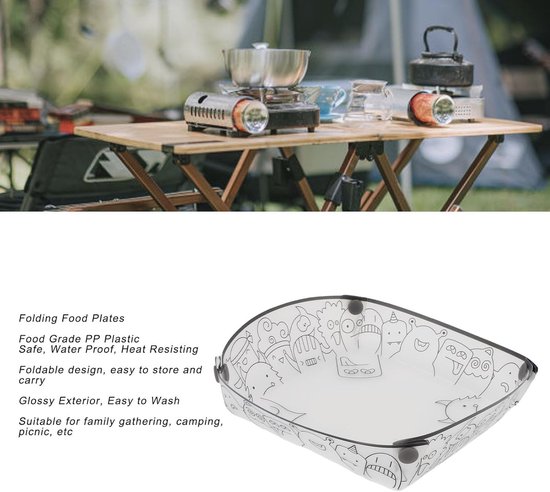 Opvouwbare Borden - Kampeerkommen Reiskommen - Buiten Eten - Compact Vouwbaar Ontwerp - 20 cm Diameter - Wit — afbeelding 4