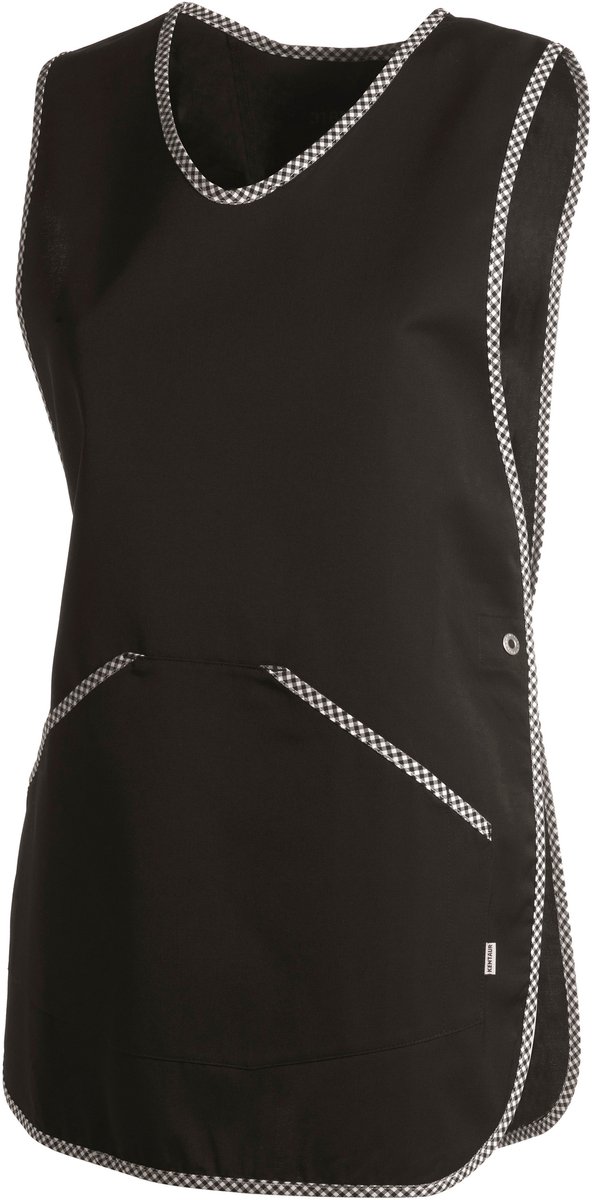 Kentaur Sandwich apron w. pocket 31811-102 - black w. black/white check - 3X/4X