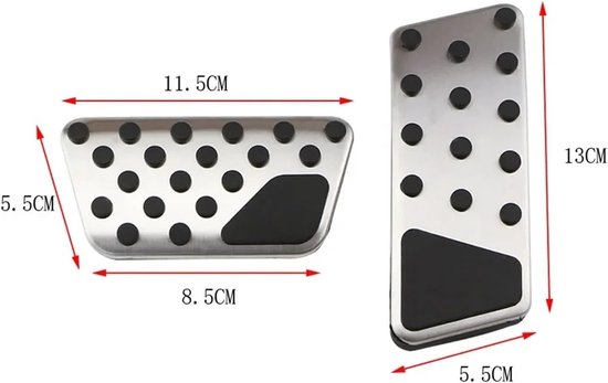 Pedaalhoezen Auto - Antislip Pedalen - Verbeterde Controle - Roestvrij Staal Rubber - Voor Wrangler JK - Zilver — afbeelding 4