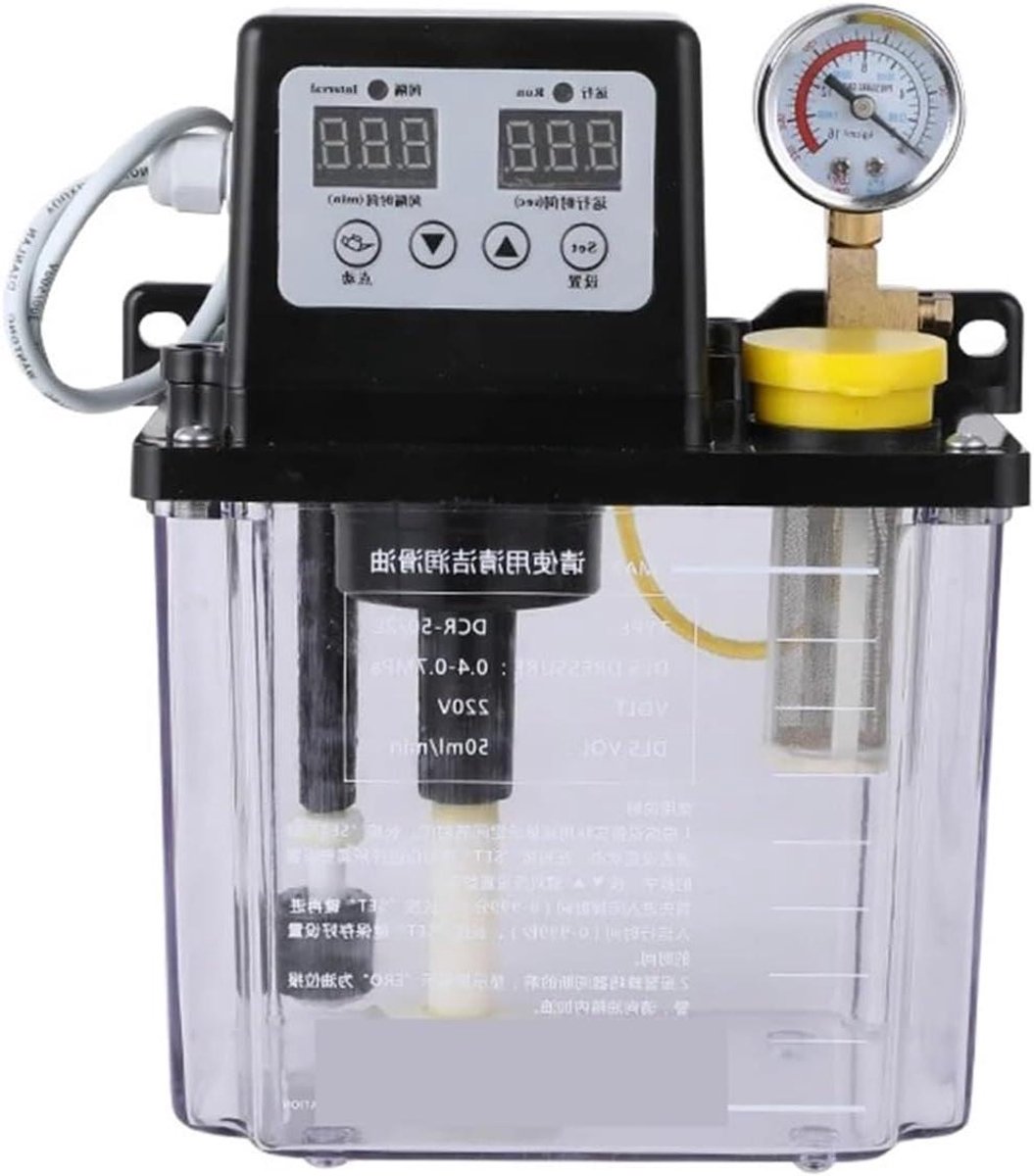 Automatische Smeerpomp - Elektrische Oliepomp - Machine Onderhoud - Instelbare Timer - 300 Gram - Zwart