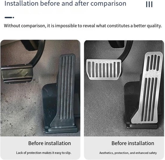 Auto Pedaalhoezen - Pedaal Covers Set - Verbeterde Rijervaring - Antislip Aluminium - Voor Zeekr 7X - Zwart — afbeelding 5