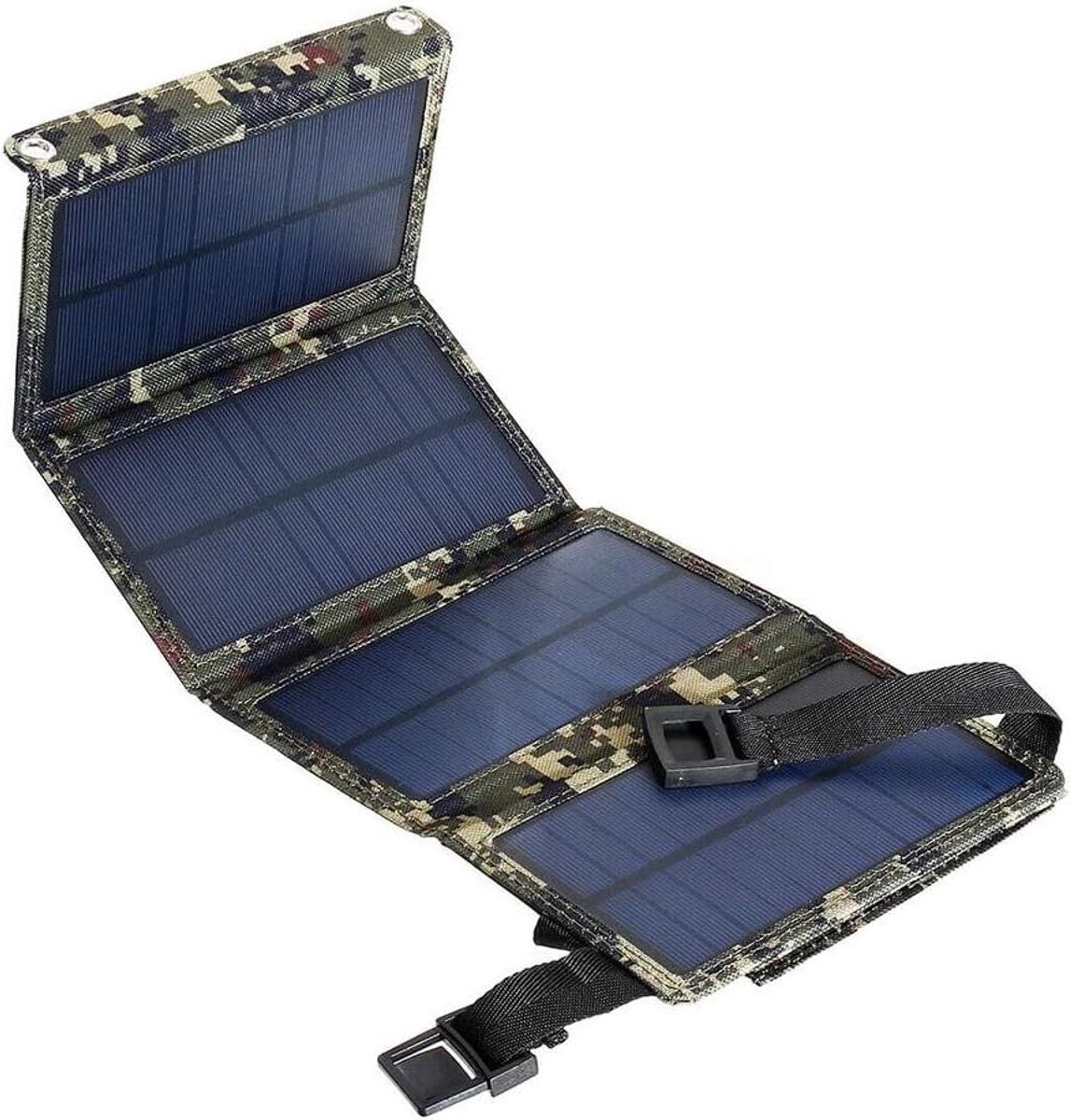 Draagbare Zonnepaneeloplader - Opvouwbare Solar Kit - Energie Onderweg - Hoge Conversie Efficiëntie - 20W Vermogen - Zwart