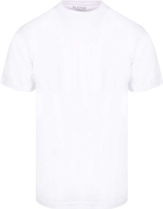 Wit Slater T-shirt met ronde hals en korte mouwen.