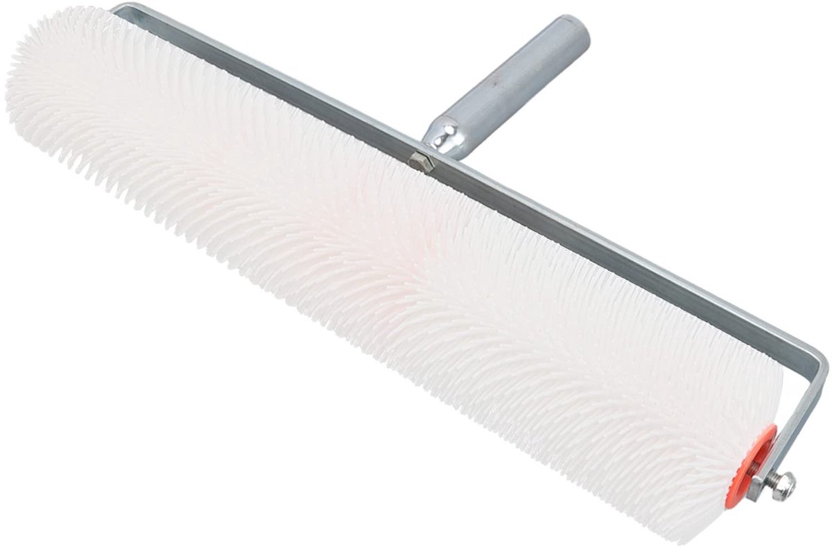 Dailygoods- Nagelschoenroller Zelfnivellerend - Anti-schuim Roller - Cementbouwgereedschap - Nylon/Aluminiumlegering - 28 mm Borstellengte - Duurzaam en Milieuvriendelijk - Bouwroller