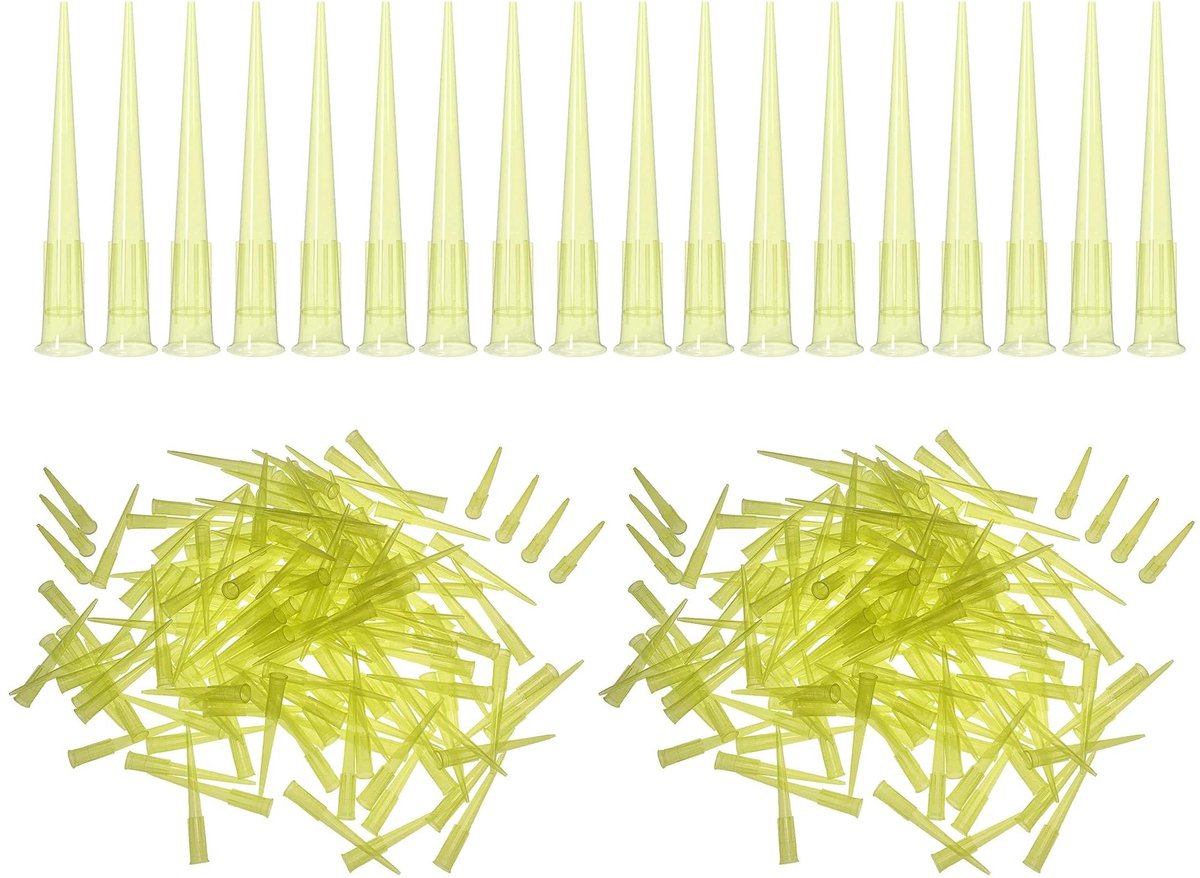 Dailygoods- Pipetpunten 1000 stuks - 200 µL - Kunststof - Universele tips - Geel transparant - Hittebestendig tot 121 graden Celsius - Pipet Tips