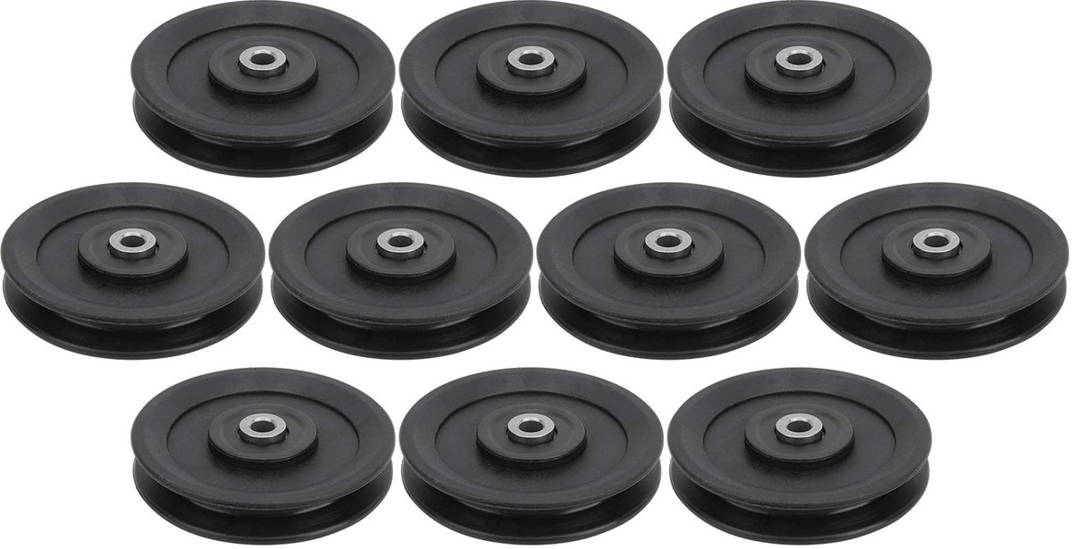 Dailygoods- Lager Katrol 115mm - Nylon Katrol - Fitness Accessoire - Krachttraining - 10 Stuks - Schokbestendig Materiaal
