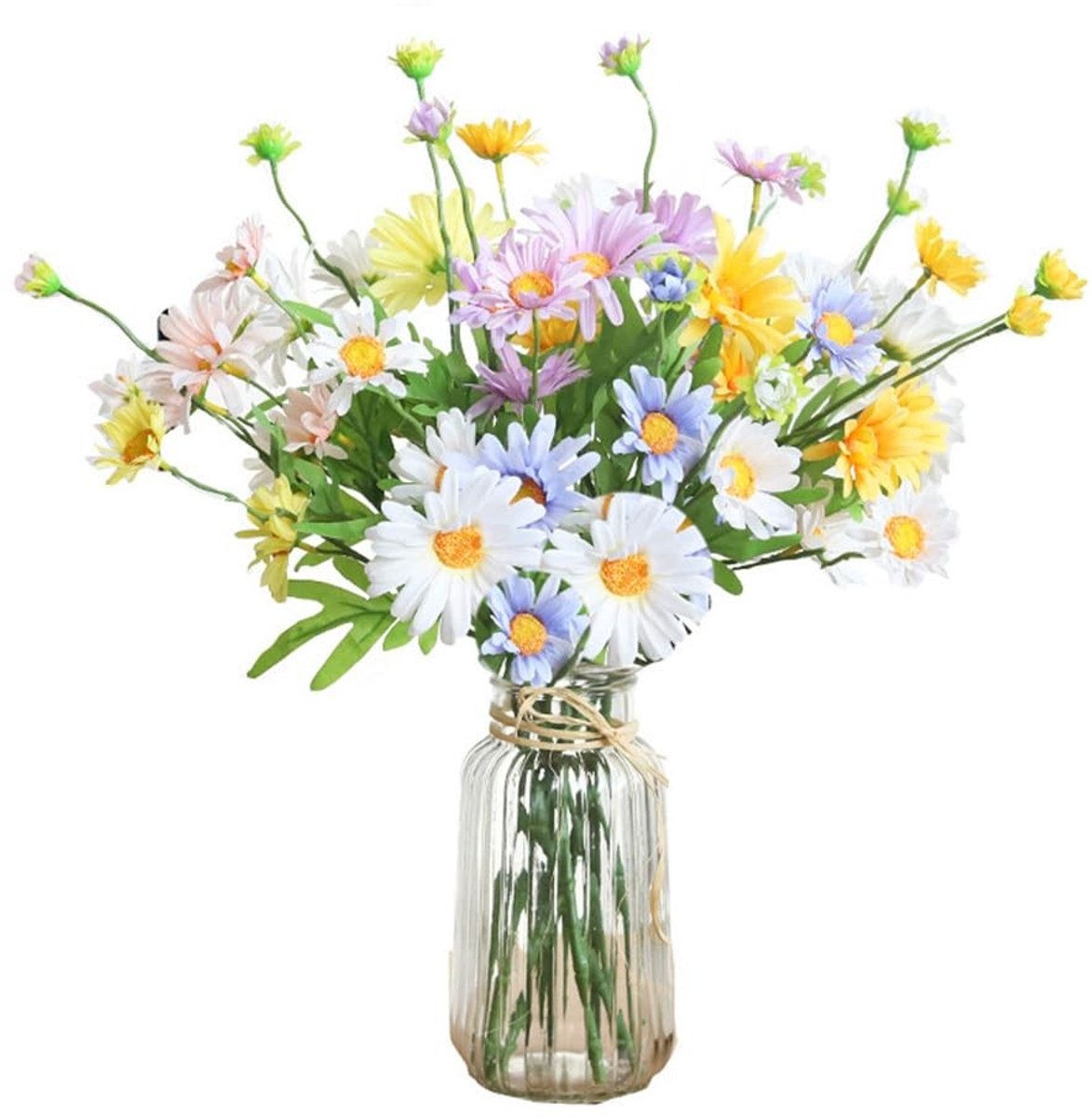 Dailygoods- Kunstbloemen 6 Stuks - Kunstmatige Madeliefjes - UV-bestendig - Binnen/Buiten 