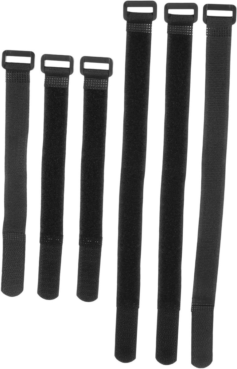 Bundelbanden Set - Spanbanden Nylon - Fietsen Vastzetten - Multifunctioneel Gebruik - 6 Stuks 31cm - Zwart