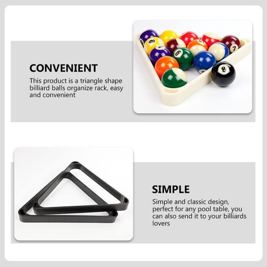 Billiard Ball Racks - Pool Triangle - Spel Organiseren - Duurzaam Plastic - 26.5x26.5cm - Wit Beige — afbeelding 2