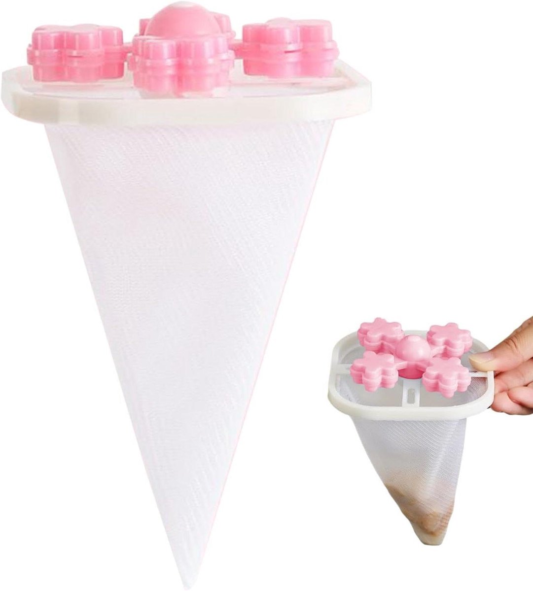 Pluisverwijderaar Wasmachine - Haarvanger Was - Schone Kleding - Herbruikbaar Gaasontwerp - 10 x 10 x 3 cm - Roze