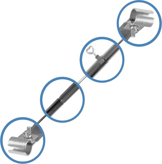 Tentstok - Verandastang - Voortent Opzetten - Telescopisch Verstelbaar - 210-290 cm - Zilver — afbeelding 2